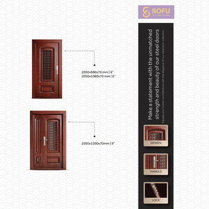 Porte complète Sofia SFI-010 battante antivol durable avec moulures, origine Zhejiang - Product Image 4