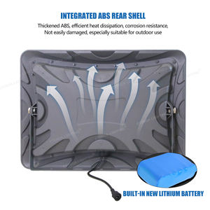 كشاف شمسي خارجي بقوة 100 واط فائق السطوع بهيكل من البلاستيك ABS مع عدسة وشحن سريع وتحكم بالإضاءة - Product Image 3