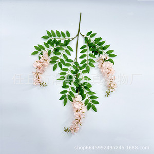 Guirlande de fleurs artificielles de glycine Haoxuan, violet, bleu, vert, en soie, pour décoration de mariage, maison, plafond, plante décorative - Product Image 3