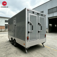 Cogsun Toilettes préfabriquées portables de bonne qualité, remorque sanitaire mobile avec douche et roues