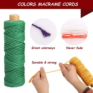 Cordon en <span class=keywords><strong>macramé</strong></span> très vendu, cordon en coton durable de 2 mm, 3 brins, ficelle en <span class=keywords><strong>jute</strong></span>, corde en <span class=keywords><strong>macramé</strong></span> douce, couleurs assorties - Product Image 3