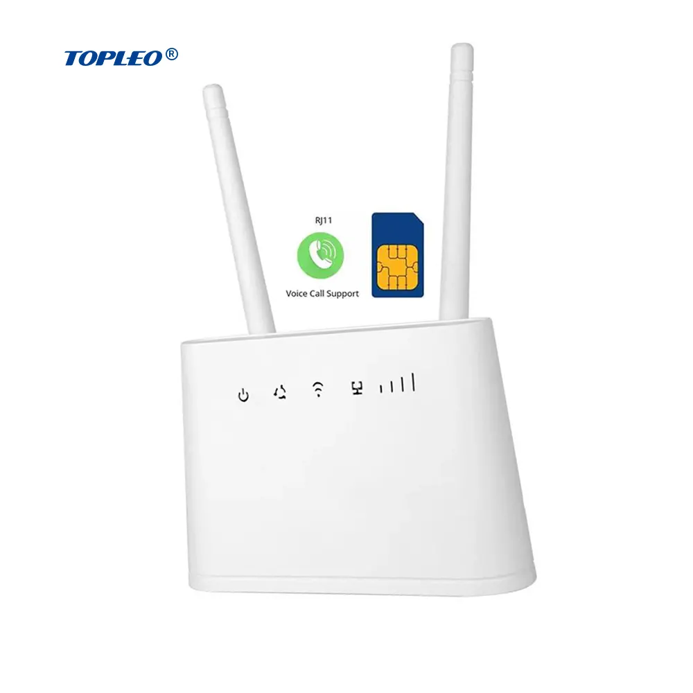 Topleo Fast Connection 4G LTE WiFiルーターとSimカードスロットクアッドコアプロセッサーは4K解像度をサポート