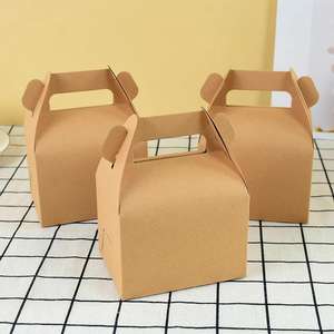 صندوق هدايا من ورق الكرافت لتزيين حفلات الزفاف وأعياد الميلاد، صندوق تغليف للكعك والطعام والحلوى، صناديق محمولة - Product Image 1