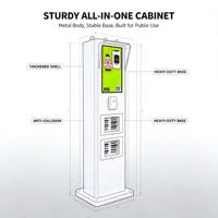 Perangkat Lunak API Stasiun Power Bank Bersama Kustom 24 Slot Tahan Air untuk Luar Ruangan Mesin Penjual Otomatis Stasiun Power Bank Bersama