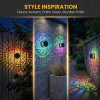 Lámpara de Proyección Solar Mandala de 7 Colores Cambiantes, IP65 Impermeable, Decoración Automática para Cercas Metálicas, Terrazas, Postes, Patios y Jardines