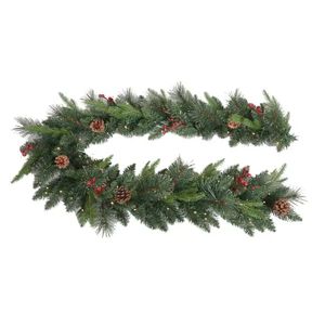 High Quality Ecofriendly 6ft PE PVC Pine Needles Artificial <strong>Prelit</strong> Pre-lit Green Christmas <strong>Garland</strong> - Product Image 6