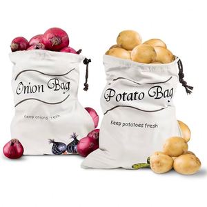 Bolsa Reutilizable de Lona para Almacenamiento de Vegetales, Cuadrada, Resistente, para Mantener Frescos Patatas, Cebollas, Tomates y Frutas - Product Image 1