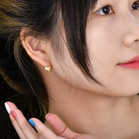 YILUN Pendientes de corazón chapados en oro Plata de Ley 925 Hipoalergénico Leverback Design Heart Stud Pendientes para mujer