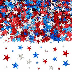 15g USA PVC Table Centerpiece Red Blue <b>Silver</b> Stars Patriotic Sequins for Decoration Event Supplies 4th July Star Confetti - Product Image 2