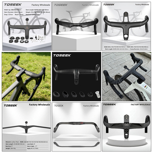 <span class=keywords><strong>Guidon</strong></span> de vélo de route intégré en fibre de <span class=keywords><strong>carbone</strong></span> TOSEEK, vente en gros usine, diamètre de tige 28,6 mm, support de compteur de vélo offert, pièces de vélo - Product Image 3