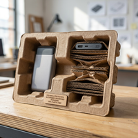 Caja de Batería Externa Personalizada de 20000mAh |   Estuche Rígido Magnético de Lujo con Iconos en Negro Mate y Lámina Plateada para Dispositivos Tecnológicos Resistentes