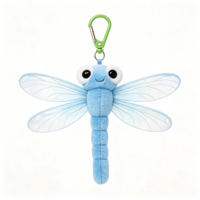 Porte-clés en peluche mignon en forme d'insecte : araignée, manta, papillon, abeille, coccinelle, libellule – Pendentif de sac en peluche, cadeau