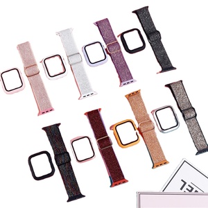 2 in 1 Set Nylon <strong>Watch</strong> Strap + Tempered Glass Face Case for <strong>Apple</strong> <strong>Watch</strong> Band <strong>Series</strong> 1 2 3 4 5 <strong>6</strong> 7 <strong>Size</strong> 38/40/41/42/44/45/49mm - Product Image 1