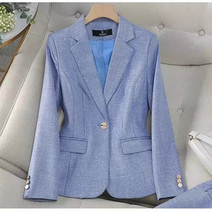 लक्जरी छोटे गुलाबी ब्लेज़र महिला पेशेवर सूट महिला स्वभाव सूट साक्षात्कार महिला औपचारिक पैंट सूट - Product Image 5