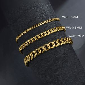 ステンレス製 喜平チェーンブレスレット 3-7mm ブラック メンズ レディース ユニセックス アクセサリー - Product Image 4