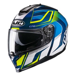 Casco Integrale per Moto Hjc C70 Azzurro Bianco Blu Verde in Policarbonato M - Product Image 1