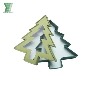 Matériel jetable en PVC, pièces, couvercle transparent en forme d'arbre de noël, emballage de cadeau, boîte en papier