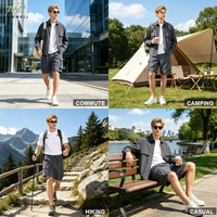 Shorts de travail pour hommes avec logo personnalisé, en soie glacée, mi-longs, coupe droite, respirants, en nylon, style japonais, pour l'été, vente en gros