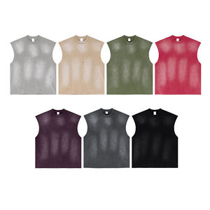 2025 été rétro débardeur américain Streetwear Vintage vieilli coupure - Product Image 2