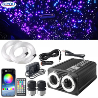 Kit de plafonnier de voiture 32W Twinkle PMMA Optic Light IP33 pour décoration intérieure, LED RGBW avec télécommande et contrôle sonore via application, 6,5ft/2m, étoile de 0,75mm