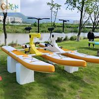 Bicyclette de course aquatique gonflable, bateau à pédales flottant, vélo hydraulique, vélo aquatique avec entraînement par pédale pour jeux d'eau