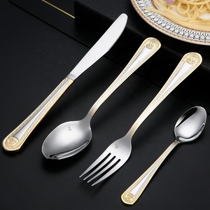 Ensemble de couverts en acier inoxydable 72 pièces de style européen de luxe rétro, ensemble de couverts en acier inoxydable 304, vente chaude - Product Image 3