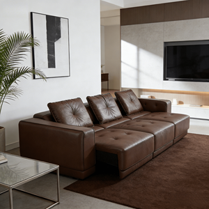 Divano <span class=keywords><strong>Letto</strong></span> Elettrico Reclinabile a Tre Posti in Vera Pelle, Stile Trendy, Traspirante e Delicato sulla Pelle, per Soggiorno - Product Image 1