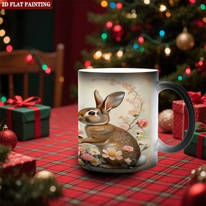 Mug personnalisable créatif, noir givré, 11 oz, sensible à la chaleur, tasse cadeau - Product Image 2