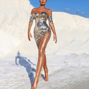 Robe de <span class=keywords><strong>soir</strong></span>ée en mousseline de soie à une épaule pour femmes Nouveau printemps Style de banquet féerique élégant pour les réunions annuelles - Product Image 4