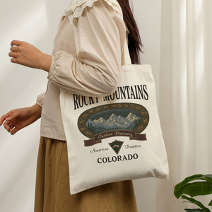 Bolsa de Lona Resistente con Diseñ<span class=keywords><strong>o</strong></span> Gráfico para Actividades al Aire Libre, Bolsa de Compras Reutilizable Personalizada para Mujer, Estilo Vintage - Product Image 4