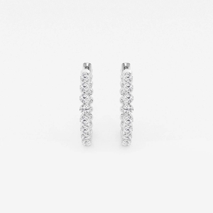 Pendientes de aro flotantes con diamante cultivado en laboratorio de 1 quilate, elegantes y brillantes, joyería fina minimalista de lujo para mujer - Product Image 3