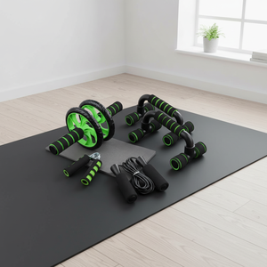 CHENGMO SPORTS - Juego de Ruedas para Abdominales con Agarraderas, Soporte para Flexiones y Cuerda para Saltar, para Gimnasio en Casa, <span class=keywords><strong>Precio</strong></span> de Fábrica, para Hombre y Mujer - Product Image 3