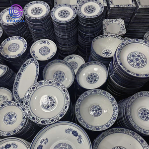 Nhà Máy Bán buôn Trung Quốc gió màu xanh và trắng sứ loạt bát, tấm, cup Set một tấn lô hàng - Product Image 2