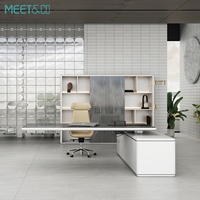 Meubles de bureau modernes, table de bureau en forme de L, bureau de direction, designs de meubles de bureau de luxe, bureau pour manager, patron, PDG