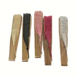 Abanico de Mano de Madera Ecológico de 23 cm al por Mayor con Tela de Encaje Pintado a Mano para Regalos Promocionales Románticos de Año Nuevo y Bodas - Product Image 2