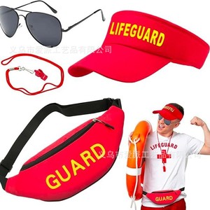 Guard Bucket Hat Sunglasses Waist Bag Whistle <b>Float</b> Red Rescue Gear Set For Lifeguard Use - Product Image 4
