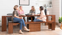 Ensemble de table à manger pliante extensible en bois multifonctionnelle pour la maison et l'hôtel, design contemporain