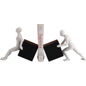 Figure Shaped Bookend Set 2Pcs Resin Minimalist Design For <b>Desk</b> Bookshelf Home <b>Study</b> Decor - Product Image 5