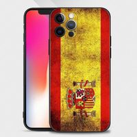 Coque noire pour iPhone 11 13 12 Pro Max XS XR X 8 7 6s 6 Plus 5 5s SE pare-chocs en Silicone couverture Fundas espagne brassard drapeau