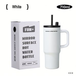 Taza de Viaje de Acero Inoxidable con Doble Aislamiento al Vacío de 710 ml, Vaso para Té, Café y Agua con Asa y Pajita para Camping - Product Image 4