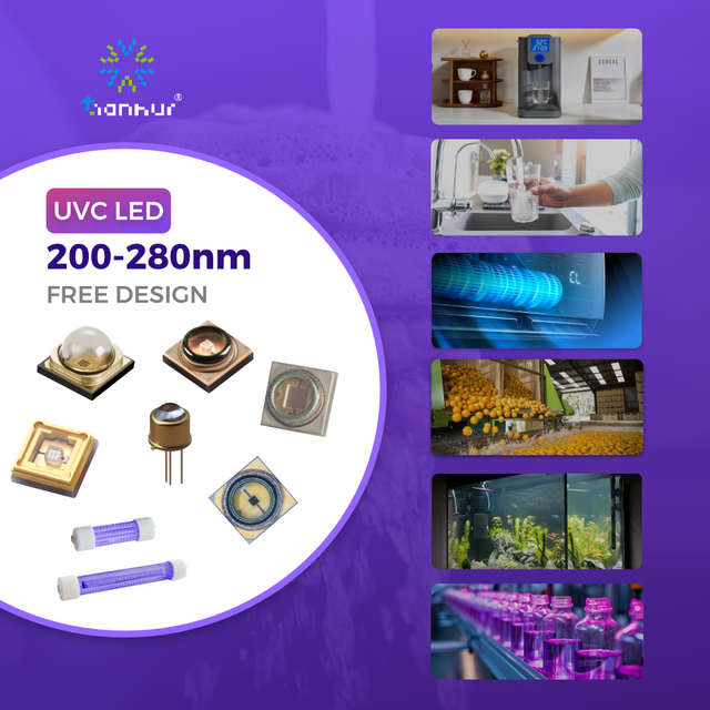 LEDs UVC Module 254nm 240nm 225nm TO-CAN Deep UV LED Diode PCB for Medical