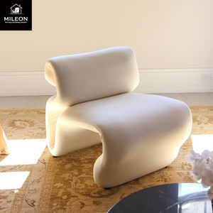 Phòng khách đơn giản Thiết kế hình dạng tùy chỉnh ghế bành hình dạng đặc biệt Ghế sofa đơn ghế da Bắc Âu vải khách sạn hiện đại Mô hình phòng - Product Image 3