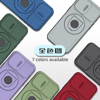 Étui magnétique à anneau de rotation pour iPhone 17 16 15 Pro Max 14 13 12 11 étui de support avec protection de fenêtre poussoir d'objectif