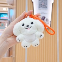 Porte-clés chiot en peluche sonore de dessin animé, poupée chien douce, ornement à suspendre pour sac, pendentif pour sac d'école, poupée à griffes, cadeau promotionnel, vente en gros