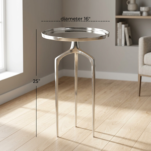 Mesa de Centro Redonda Moderna para Ahorrar Espacio, 20 Pulgadas de Altura, Mueble Decorativo para Sala de Estar - Product Image 5