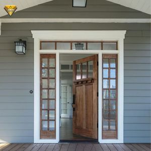 Porta d'Ingresso <span class=keywords><strong>in</strong></span> Legno di Quercia Massello Premium JBDHOME, Preassemblata per Ingresso Principale di Villa, Esterno - Product Image 3