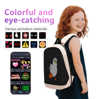Mochila inteligente LED para niños, Pantalla a todo Color, mochila escolar programable DIY con luces LED para niños y niñas