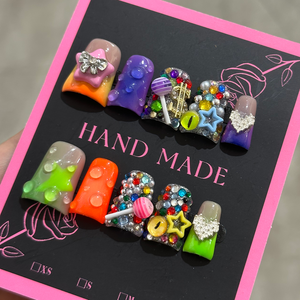 Venta al por mayor 10 Uds <span class=keywords><strong>colores</strong></span> <span class=keywords><strong>de</strong></span> Halloween diseño único pato hecho a mano a presión <span class=keywords><strong>uñas</strong></span> postizas <span class=keywords><strong>uñas</strong></span> artificiales <span class=keywords><strong>para</strong></span> los dedos - Product Image 2