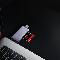 Convertisseur de stockage métallique multi-compatible CF2.0, lecteur de carte trois-en-un pour cartes CF/SD/TF pour ordinateur portable et ordinateur de bureau