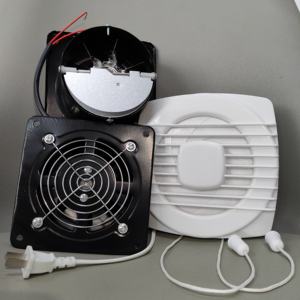 Ventilateur <span class=keywords><strong>d</strong></span>'extraction électrique OEM/ODM avec logo personnalisé, blanc, pour salle de bain, moteur en cuivre, mural, en plastique, pour cuisine - Product Image 4